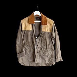 Vintage 10-X Hunting Jacket Sz 38 Brown Outdoor Pockets Sportsmen Distressed